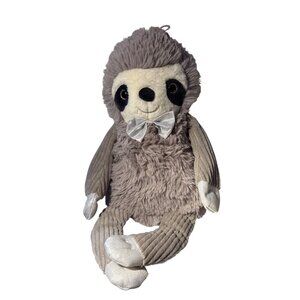 Scentsy Buddy Sloth Plush Toy Grey With Silver Bow & Star Emblem